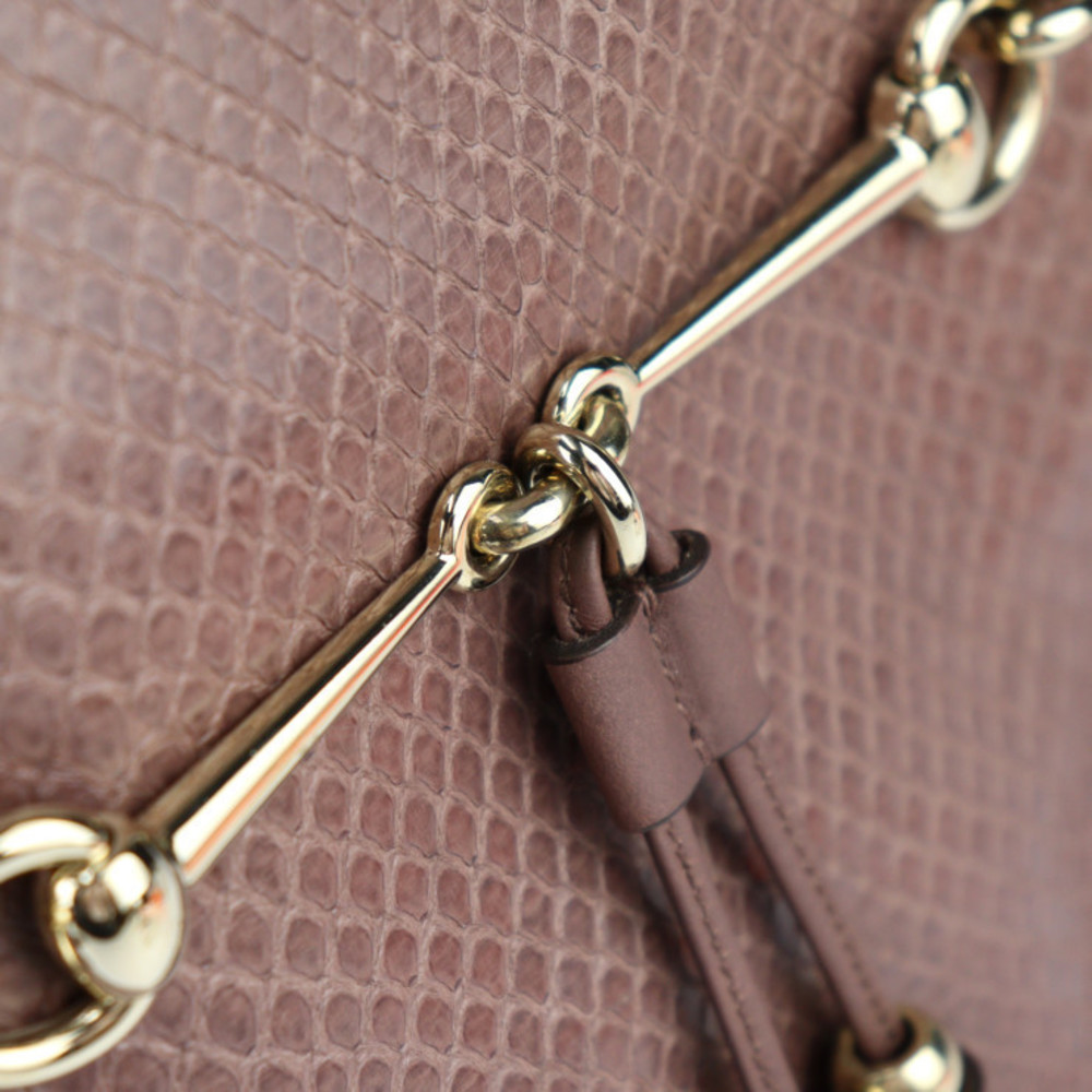 Gucci Python Brown Horsebit Purple Bag - image 7